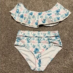 SHEIN Off the Shoulder Bikini Set with Ruched Bottoms